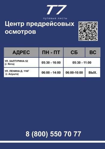 Режим работы филиала Ялта, Алушта